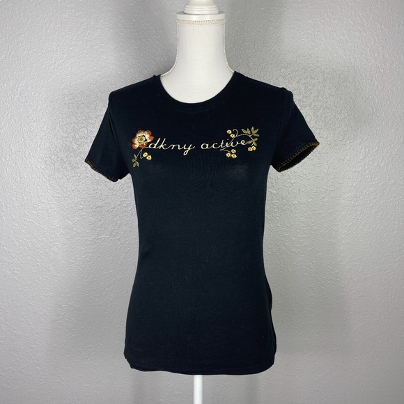 DKNY Black short sleeve graphic t-shirt